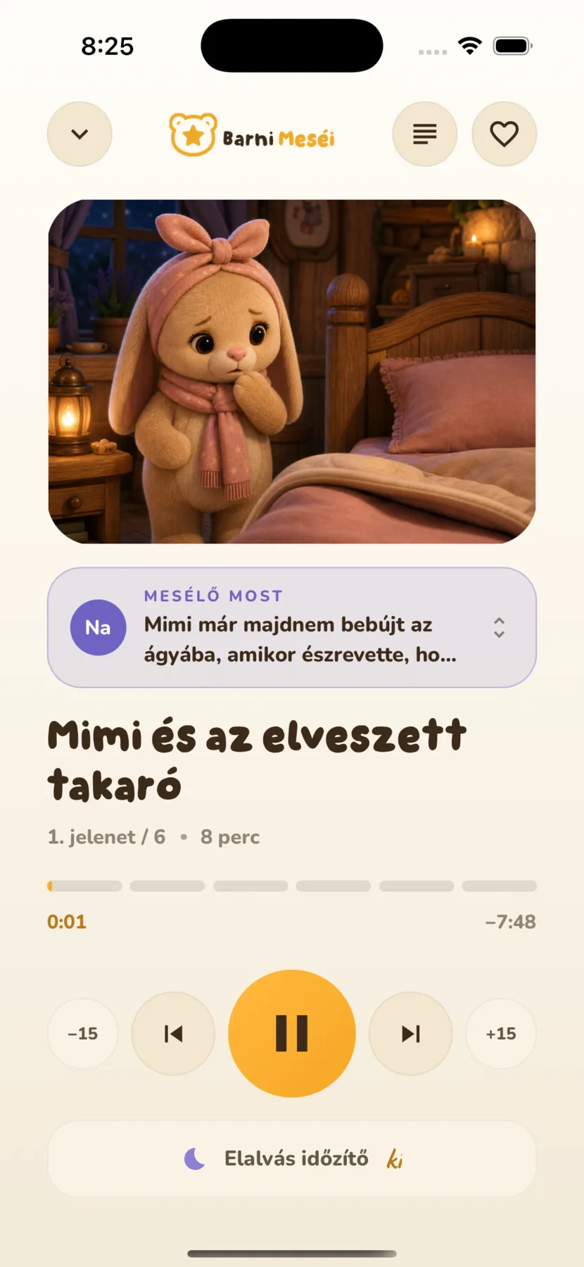 Mese-lejátszó képernyő